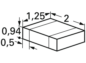 Ceramic capacitor, 1 nF, 50 V (DC), ±5 %, SMD 0805, C0G, 08055A102JAT2A
