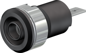 4 mm socket, flat plug connection, mounting Ø 12.2 mm, CAT III, black, 23.3070-21