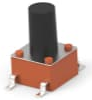 Short-stroke pushbutton, Form A (N/O), 50 mA/24 VDC, unlit , actuator (black, L 5.9 mm), 1.56 N, SMD