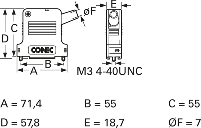 165X13449XE CONEC D-Sub Housings Image 2