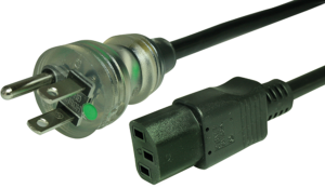 Device connection line, North America, plug type B, straight on C13 jack, straight, SJT 3 x AWG 16, black, 3.05 m