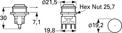 MP0031/3 BULGIN Pushbutton Switches Image 2
