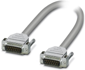 Connecting line, 1 m, D-Sub plug, 15 pole to D-Sub plug, 15 pole, 2305606