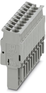 Plug, spring balancer connection, 0.08-4.0 mm², 10 pole, 24 A, 6 kV, gray, 3040342