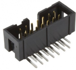 Male connector, 20 pole, pitch 2.54 mm, solder pin, angled, 09195206323741