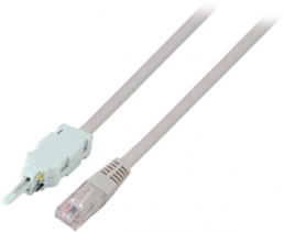 Patch cable, RJ45 plug, straight to LSA 2 plug, straight, 2 m, gray