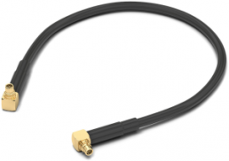 Coaxial cable, MMCX plug (angled) to MMCX plug (angled), 50 Ω, RG-174/U, grommet black, 152.4 mm, 65502410315301