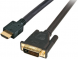 HighSpeed HDMI-DVI cable, HDMI A - DVI 24+1 M-M 1 m, black