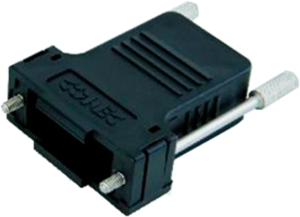 D-Sub connector housing, size: 4 (DC), straight 180°, cable Ø 15 mm, plastic, black, 165X14539XE