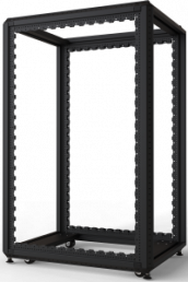 24 U cabinet rack, mobile, (H x W x D) 1200 x 600 x 800 mm, steel, black gray, 20630-194