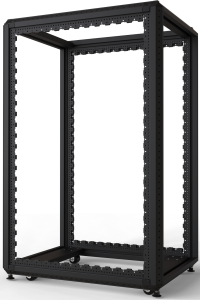 24 U cabinet rack, mobile, (H x W x D) 1200 x 600 x 800 mm, steel, black gray, 20630-194
