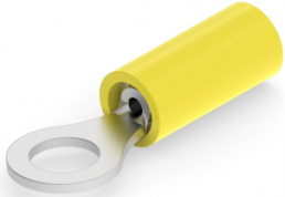 Insulated ring cable lug, 0.12-0.24 mm², AWG 26, 4.17 mm, M4, yellow