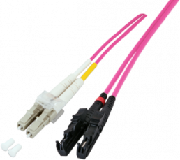 FO patch cable, E2000 to LC duplex, 2 m, OM4, multimode 50/125 µm