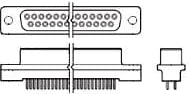 D-Sub connector, 25 pole, standard, straight, solder pin, 207828-4