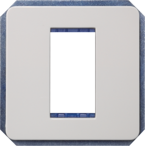 DELTA style module carrier single, incl. intermediate frame, titanium white