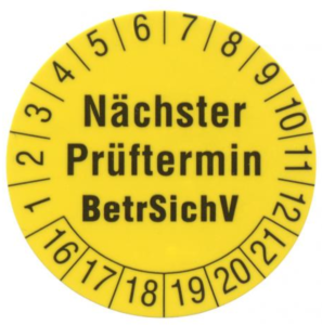 Inspection date label, 16 to 21, Ø 30 mm, 1239D