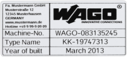 Type label for Smart printer, 210-804