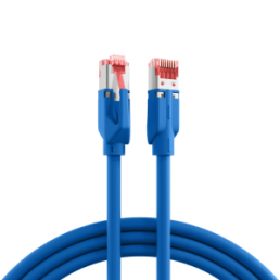Patch cable, RJ45 plug, straight to RJ45 plug, straight, Cat 7, S/FTP, LSZH, 0.15 m, blue