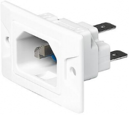 Plug C14, 3 pole, screw mounting, plug-in connection, white, 3-137-753
