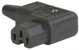 Appliance inlet C15, 3 pole, cable assembly, screw connection, 1.0 mm², black, 4784.0000