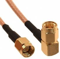 Coaxial Cable, SMA plug (angled) to SMA plug (straight), 50 Ω, RG-316, grommet black, 500 mm, 135103-03-M0.50