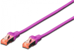 Patch cable, RJ45 plug, straight to RJ45 plug, straight, Cat 6, S/FTP, LSZH, 2 m, purple
