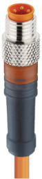 Sensor actuator cable, M8-cable plug, straight to open end, 3 pole, 0.4 m, PVC, orange, 4 A, 106291