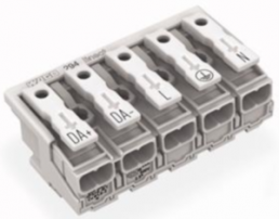 Mains connection terminal, 5 pole, 0.5-2.5 mm², clamping points: 4, white, push-in wire connection, 24 A