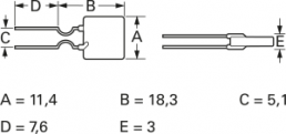 PTC fuse, self-resetting, radial, 30 V (DC), 40 A, 5 A (trip), 2.5 A (hold), 30R250UU