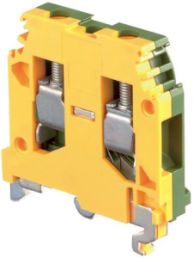 Terminal block, screw connection, 6.0 mm², 2 pole, yellow/green, 1SNA165114R1700