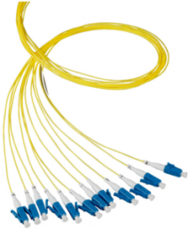 Fiber pigtail, LC to open end, 2 m, OM2, multimode 50/125 µm