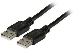 USB 2.0 connection line, USB plug type A to USB plug type A, 3 m, black