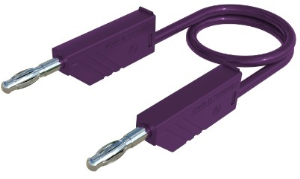 Measuring lead with (4 mm plug, spring-loaded, straight) to (4 mm plug, spring-loaded, straight), 1 m, purple, PVC, 2.5 mm², CAT O