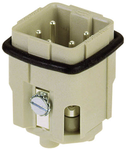 Pin contact insert, 3A, 4 pole, equipped, screw connection, with PE contact, 09200042611