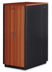 42 HE SOUNDproof cabinet, wood decor cherry, (H x W x D) 2110 x 750 x 1130 mm, IP20, sheet steel, black, DN-19 42U-SO-C