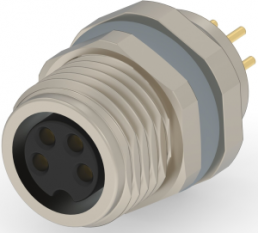 Circular connector, 4 pole, solder connection, screw locking, straight, T4041017041-000