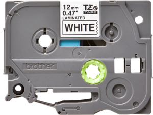 Labelling tape cartridge, 12 mm, tape white, font black, 8 m, TZE-231
