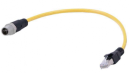 Sensor actuator cable, M12-cable plug, straight to RJ45-cable plug, straight, 8 pole, 2 m, PUR, yellow, 0948C0C1756020
