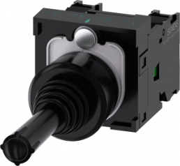Coordinate switch, 22 mm, round, plastic, black, horizontal, 1 NO, 1 NO