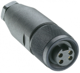 Socket, 7/8, 4 pole, screw connection, Coupling nut, straight, 11216
