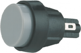 Pushbutton, 1 pole, gray, unlit , 4 (2) A/250 VAC, mounting Ø 16 mm, IP40, 5000.0101