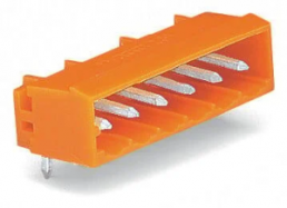 Pin header, 3 pole, pitch 5.08 mm, angled, orange, 231-533/001-000