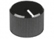 Rotary knob, 4 mm, Aluminium, black