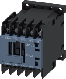 Auxiliary contactor, 10 A, 2 Form A (N/O) + 2 Form B (N/C), coil 100-110 VAC, screw connection, 3RH2122-4AG60