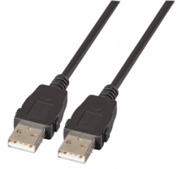 USB2.0 connection cable A-A, pc, 1.0m, Classic, lockable on both sides