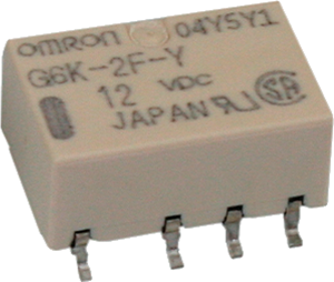 Relay, 2 Form C (NO/NC), 12 V (DC), 1.315 kΩ, 1 A, 60 V (DC), 125 V (AC), monostable, G6K-2F-Y 12VDC