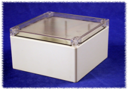 Polycarbonate enclosure, (L x W x H) 160 x 160 x 90 mm, light gray (RAL 7035), IP66, 1554S2GYCL