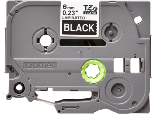 Labelling tape cartridge, 6 mm, tape black, font white, 8 m, TZE-315