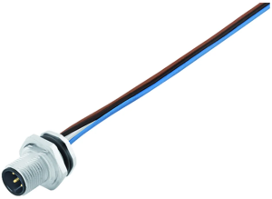 Sensor actuator cable, M12-flange plug, straight to open end, 4 pole, 0.2 m, 8 A, 76 0631 1015 00004-0200