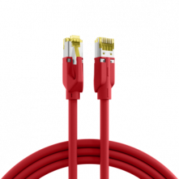 Patch cable, RJ45 plug, straight to RJ45 plug, straight, Cat 6A, S/FTP, LSZH, 0.5 m, red